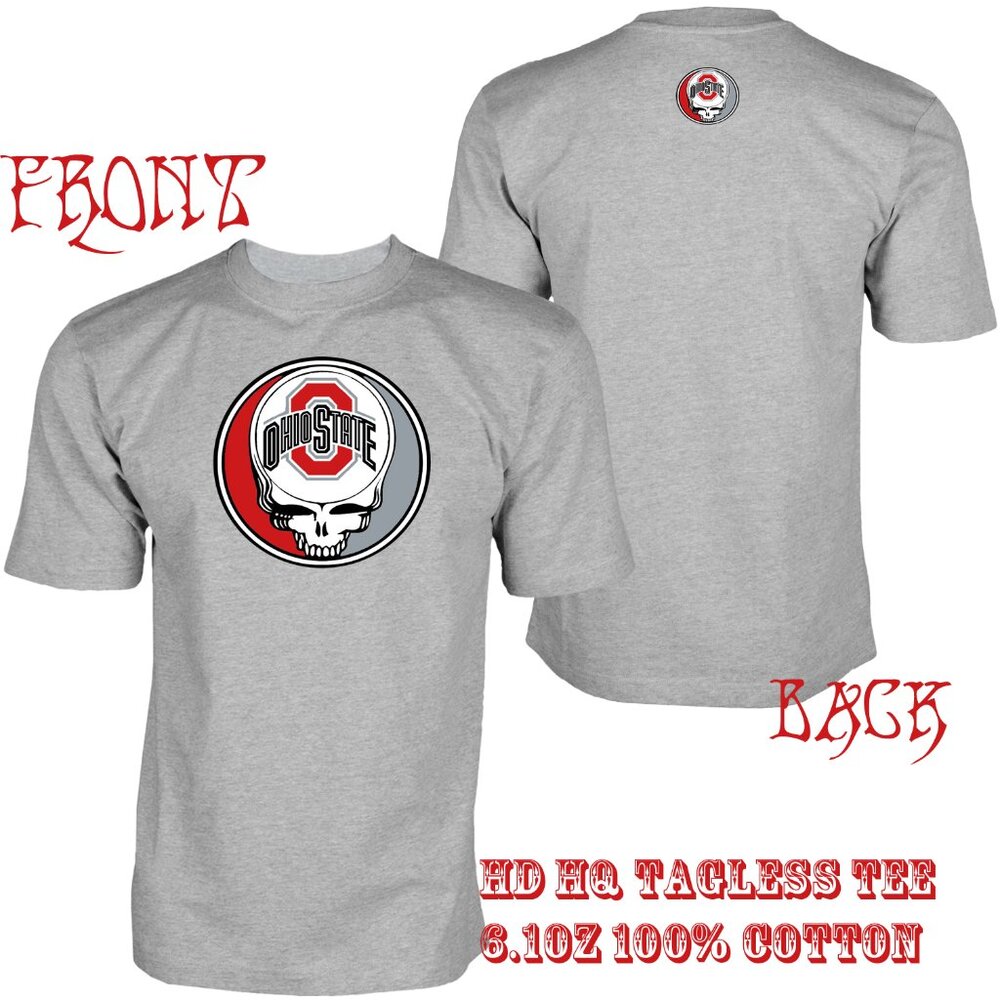 ZJD Ohio State Grateful Dead Buckeyes OSU parody shakedown Ash T-shirt NWT